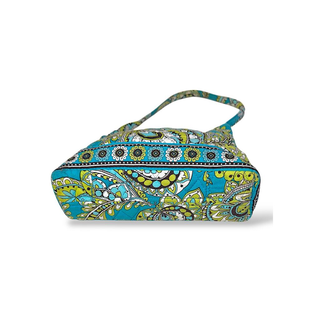 Vera Bradley Molly Hobo Bag Retired Peacock Blue Green Quilted Cotton - Picture 3 of 10